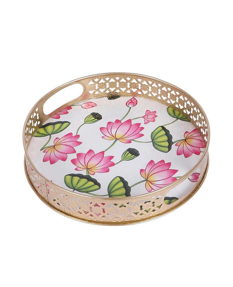 Lotus Flowers Design Serving Tray