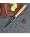 Forged Hammer Pattern Craft Zebra Wood Handle Knife
