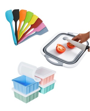 8ピースシリコーン調理器具セット クイックプレップエッセンシャルズ – プレミアム キッチンツールセット